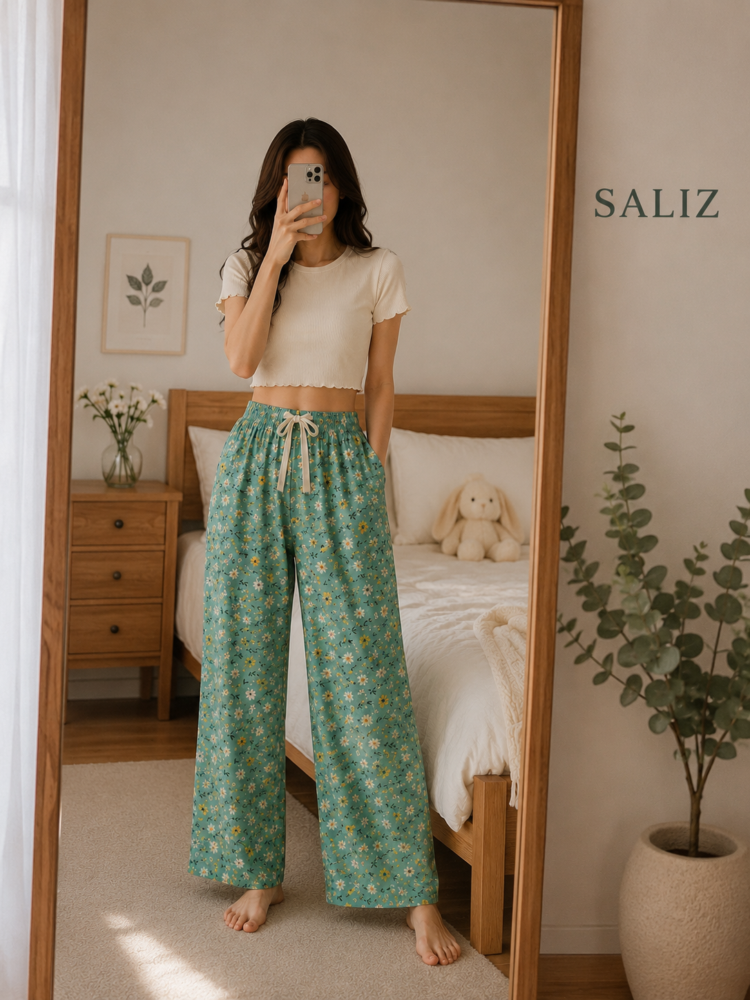 شلوار راحتی زنانه گلدار